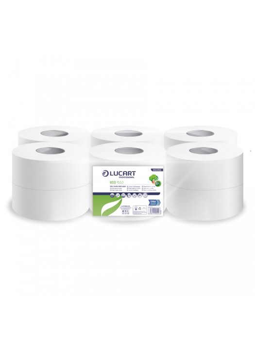 Mini Jumbo Toilet Paper Tissue Rolls 3” 70mm Core 150M Pack of 12 - PAP007