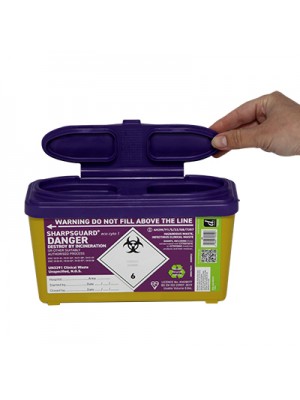 Sharps Syringe Needle Disposal Bin 1L (Packed in 30’s)- SHA000B