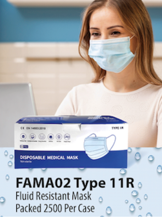 Disposable Face Masks - Fluid Resistant Type 11R - 50 per box - MASK310
