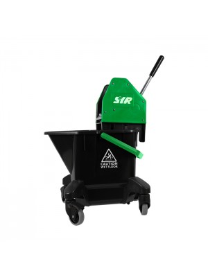 20L SYR Ebony Mop Bucket with Wheels Wringer Red Blue Yellow Green - BUC023 20L SYR Ebony Mop Bucket with Wheels Wringer Red Blue Yellow Green - BUC023