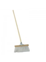 Narrow Poly Yard Channel Broom Brush 14 inch 350mm 3 Row with Socket & Handle - POL077