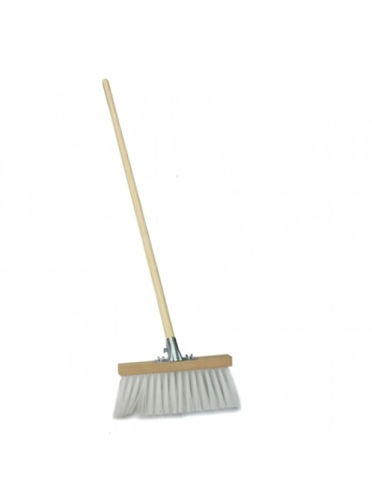 Narrow Poly Yard Channel Broom Brush 14 inch 350mm 3 Row with Socket & Handle - POL077