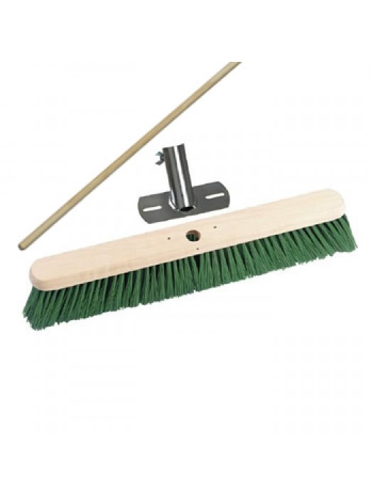 Stiff Poly Broom Brush 18inch 450mm with Socket & Handle - POL020